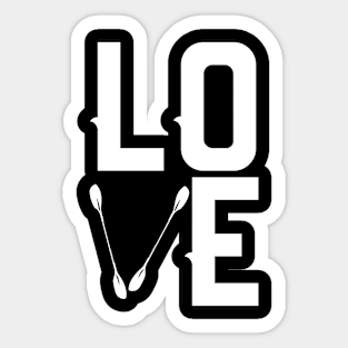 Canoeing Love Heart River Racing Canoe Sticker